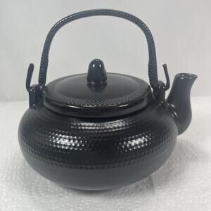 Small Tea Pot Dark Brown SWEET EXPRESSIONS W/ Infuser & Lid 7"